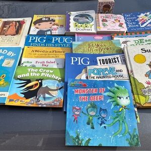 Disney Children's Book Set with Blue and Green Covers (19 total)